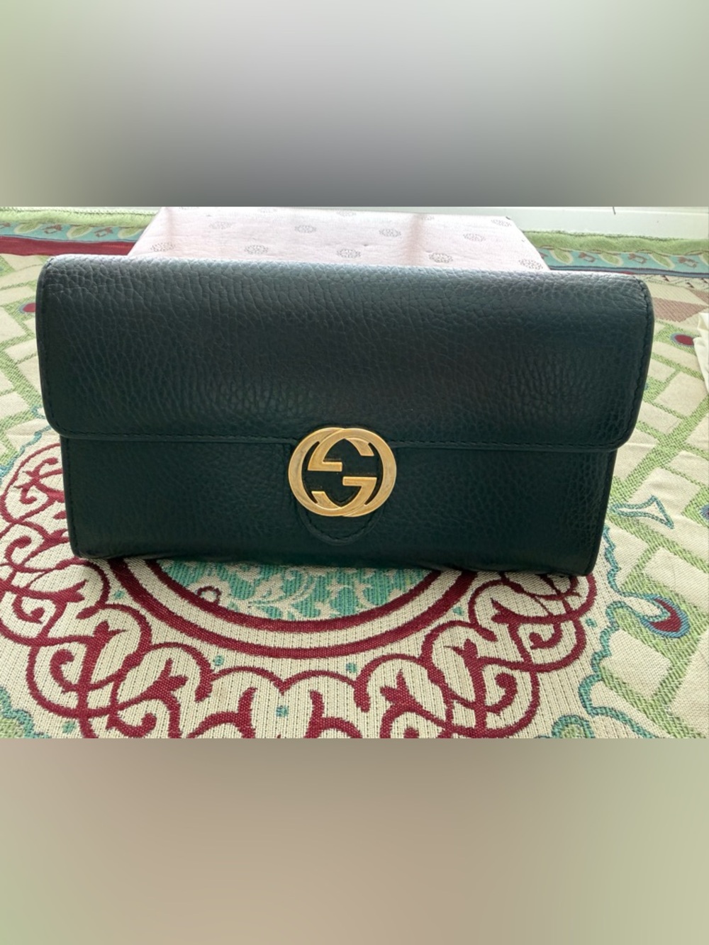 Gucci Black Leather Wallet with Gold Interlocking G - Picture 3 of 16